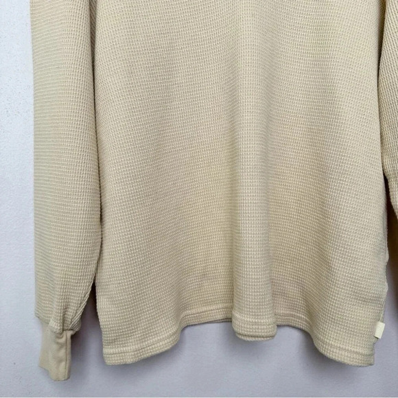 Aritzia Womens Tna Small Waffle Yellow Long Sleeve Top - Picture 8 of 14